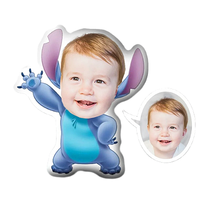 Almofadas 3D Fun - Coloque seu rosto no seu personagem Stitch