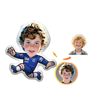 Almofadas 3D Fun - Coloque seu rosto no seu personagem Futebol