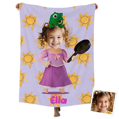 Toalha Fun poket infantil - Seu rosto no personagem Enrolados