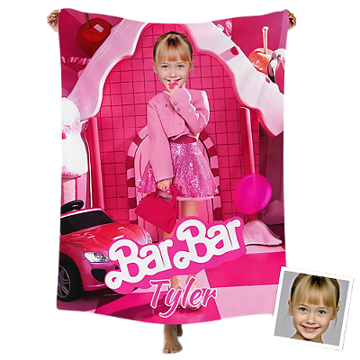 Toalha Fun poket infantil - Seu rosto no personagem Barbie