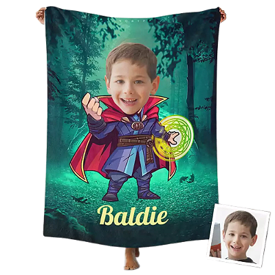 Toalha Fun poket infantil - Seu rosto no personagem dr. estranho