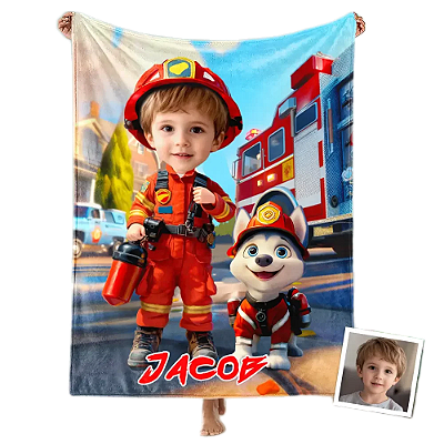 Toalha Fun poket infantil - Seu rosto no personagem Patrulha canina