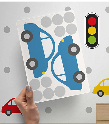Adesivos de parede Carrinhos - Cartela decorativa