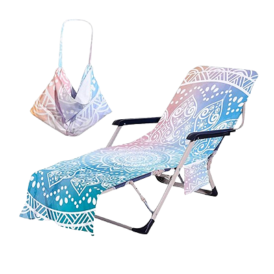 Capa de cadeira lounge chair - capa vira bolsa / verde mandala