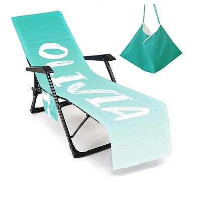 Capa de cadeira lounge chair - capa vira bolsa / nome verde