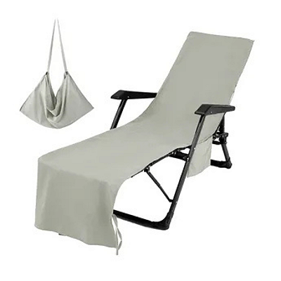 Capa de cadeira lounge chair - capa vira bolsa / cinza