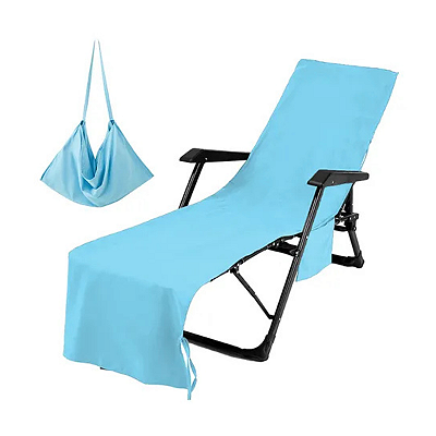 Capa de cadeira lounge chair - capa vira bolsa / azul