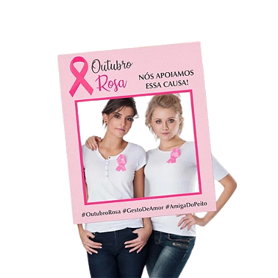 Placa Moldura Outubro Rosa - em PS