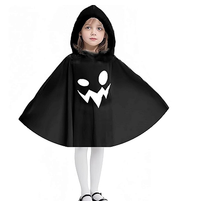 Fantasia Infantil De Halloween Poncho Wandinha/vampira/