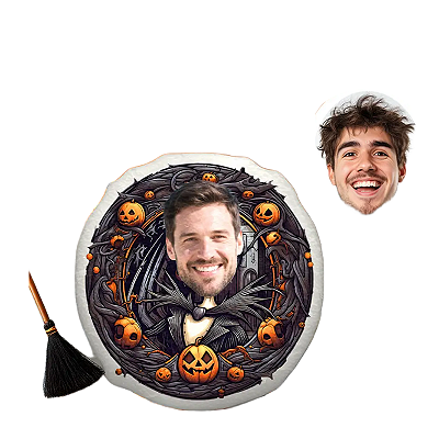 Almofadas 3D Fun - Seu rosto aqui Halloween cemitério