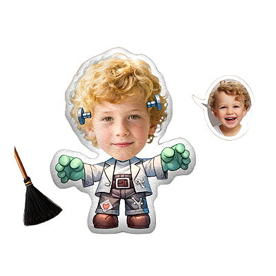 Almofadas 3D Fun - Seu rosto aqui Halloween zumbi disfarçado de médico