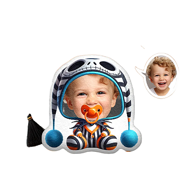 Almofadas 3D Fun - Seu rosto aqui Halloween caveira de chupeta