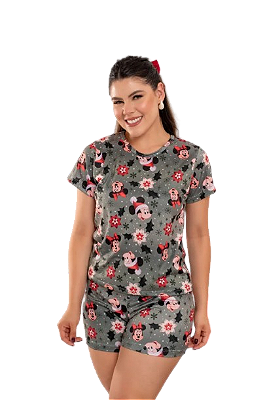 Pijama Familia Manga Curta Personagens Natal Mickey - 4 pijamas