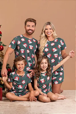 Pijama Familia Urso Natal - 4 pijamas