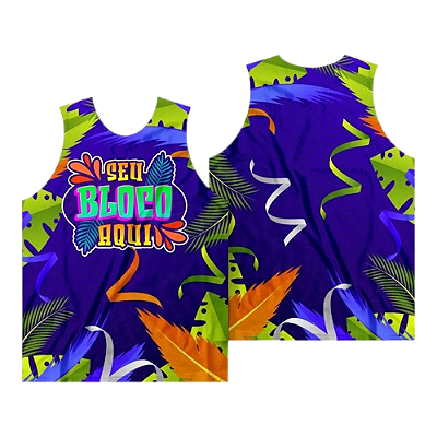 Abadás carnaval folia Camiseta regata - Promoção sem acabamento /azul e verde