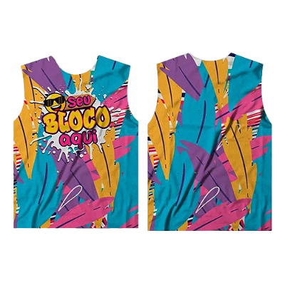 Abadás carnaval folia Camiseta regata - Promoção sem acabamento /Folhas color