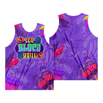 Abadás carnaval folia Camiseta regata - Promoção sem acabamento /lilás