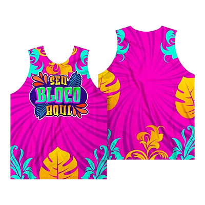 Abadás carnaval folia Camiseta regata - Promoção sem acabamento /rosa