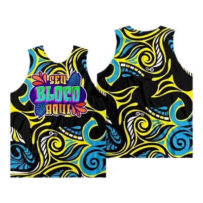Abadás carnaval folia Camiseta regata - Promoção sem acabamento /verde/preto