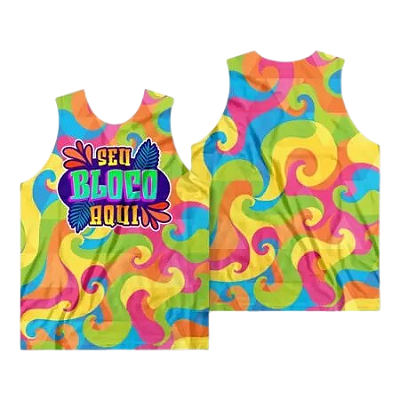 Abadás carnaval folia Camiseta regata - Promoção sem acabamento /color mancha