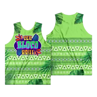 Abadás carnaval folia Camiseta regata - Promoção sem acabamento /verde