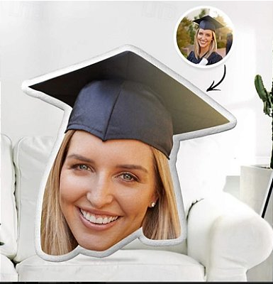 Almofadas 3D Fun - seu rosto aqui formatura ela