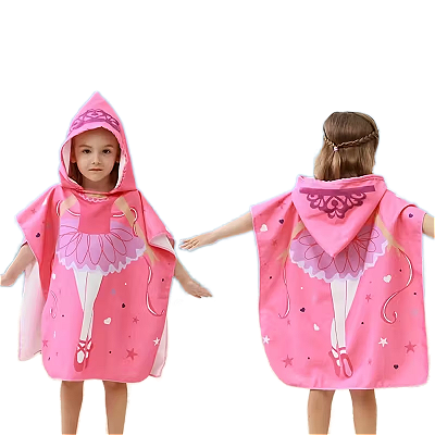 Toalha de praia com capuz - infantil bailarina