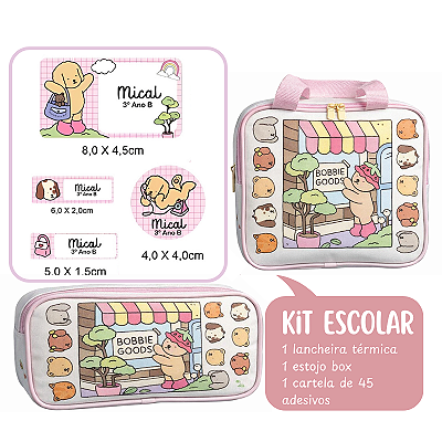 Kit Material Escolar - Bobbie goods rosa