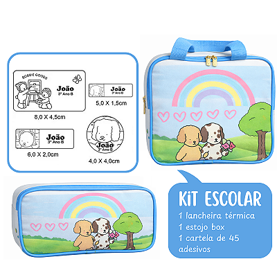 Kit Material Escolar - Bobbie goods azul claro