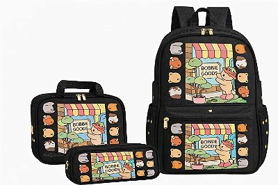 Kit Mochila Escolar - Bobbie goods preto