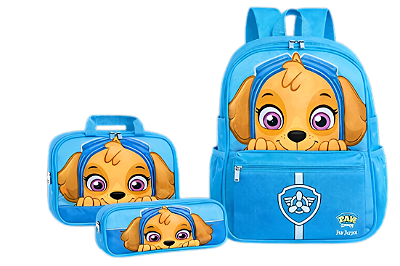 Kit Mochila Escolar - Patrulha Canina skye azul