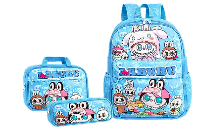 Kit Mochila Escolar - Labubu azul