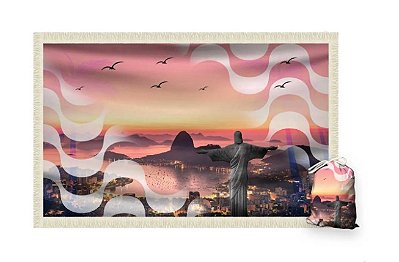 Canga Saida de Praia Retangular Seu nome Aqui -RIO DE JANEIRO