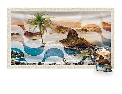 Canga Saida de Praia Retangular Seu nome Aqui - RIO DE JANEIRO 2