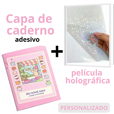 Adesivo Capa para Caderno - BOBBIE GOODS + PELICULA HOLOGRÁFICA