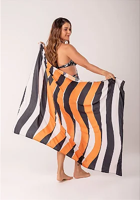 Canga Retangular - litras laranja/preta