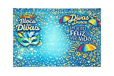 Painel Retangular Decorativo - carnaval azul 2026