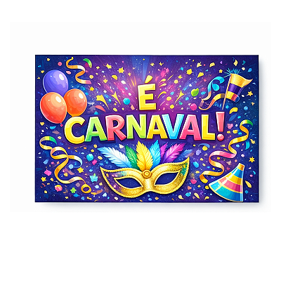 Painel Retangular Decorativo - é carnaval