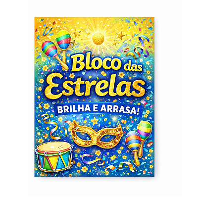 Painel Retangular Decorativo - Bloco das estrelas