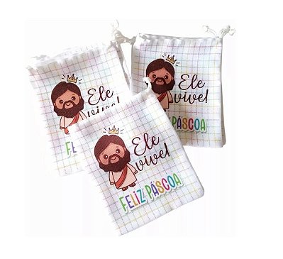 Saquinho de Páscoa 18x13cm - Personalizado Jesus