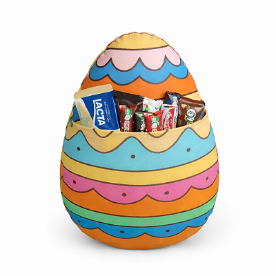 Almofada 3d - Ovo de Páscoa com bolso porta chocolate