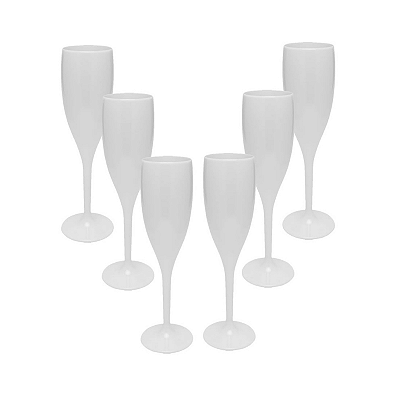 Taças Champanhe Acrilicas Personalizadas - Branco