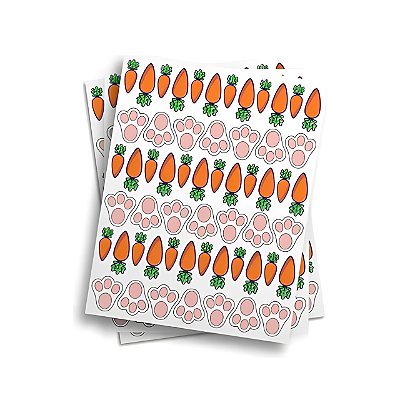 Cartela Adesiva De Páscoa cenoura