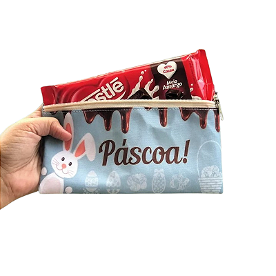 Necessaire Porta Barra de Chocolate Tema Páscoa Coelhinho