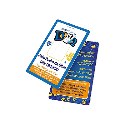 Crachá Personalizado Identificação Sindrome de down - 02