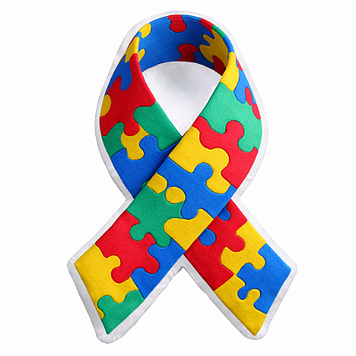 Almofada 3d - Laço autismo colorido