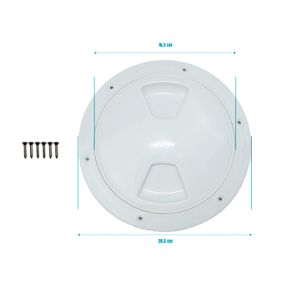 Tampa de Inspeção Redonda Branca 205mm 6" para Barcos