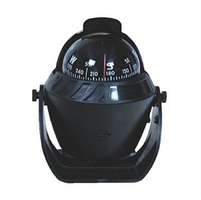 Bússola de Painel Profissional Sobrepor Preta com Iluminação 12V