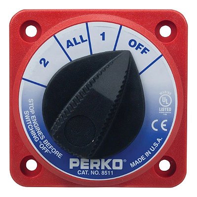Chave Geral Seletora de Bateria Perko Quadrada para 2 Baterias 450A