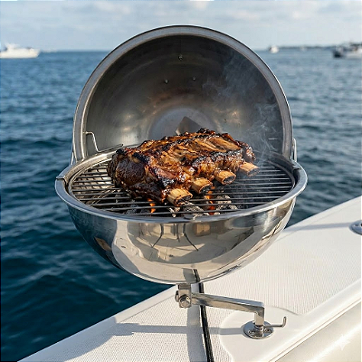 Churrasqueira Náutica de Costado Overboat CC-350 em Aço Inox 304